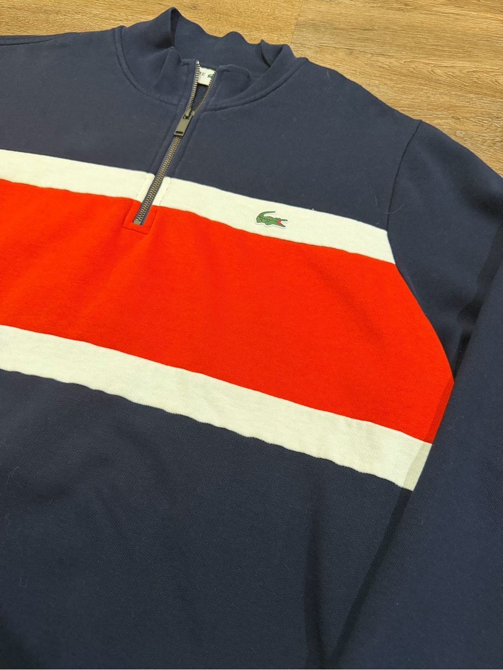 Lacoste Men’s Quarter-Zip Colorblock Pullover Sweatshirt - 2XL-3XL - Picture 4 of 8